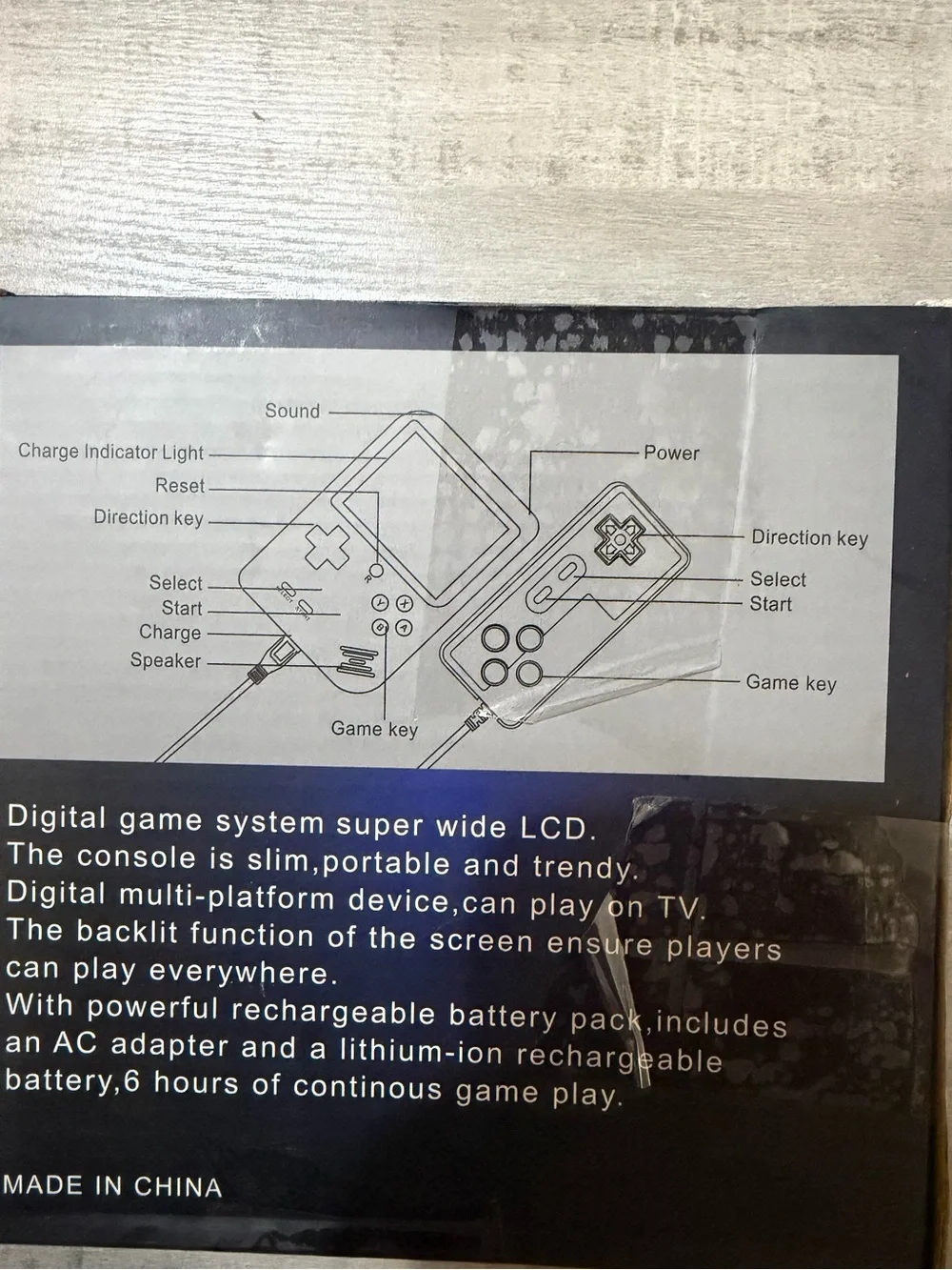 Factory Sealed Large Screen Mini Handheld LCD Retro Game Console TV Out Black